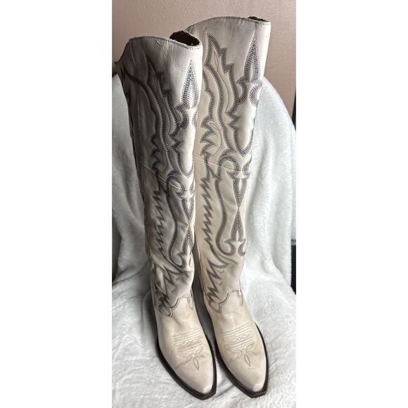 Dan Post Shoes - Dan Post Loverfly Tall Western Boot White Womens Size 7 M DP 4377 NWOT NEW